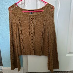 Women's Light Brown Cable Knit Sweater